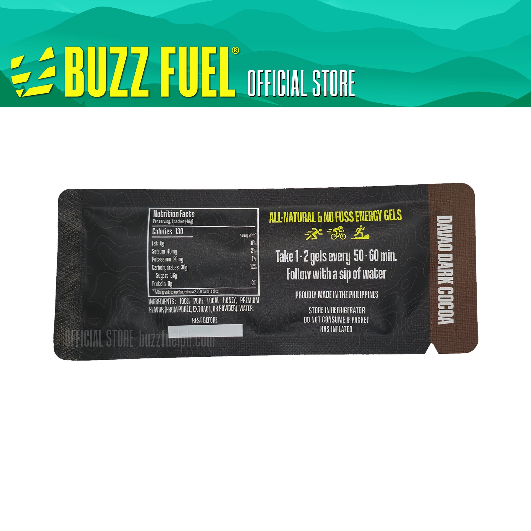 Buzz Fuel Energy Gel - Davao Dark Cocoa