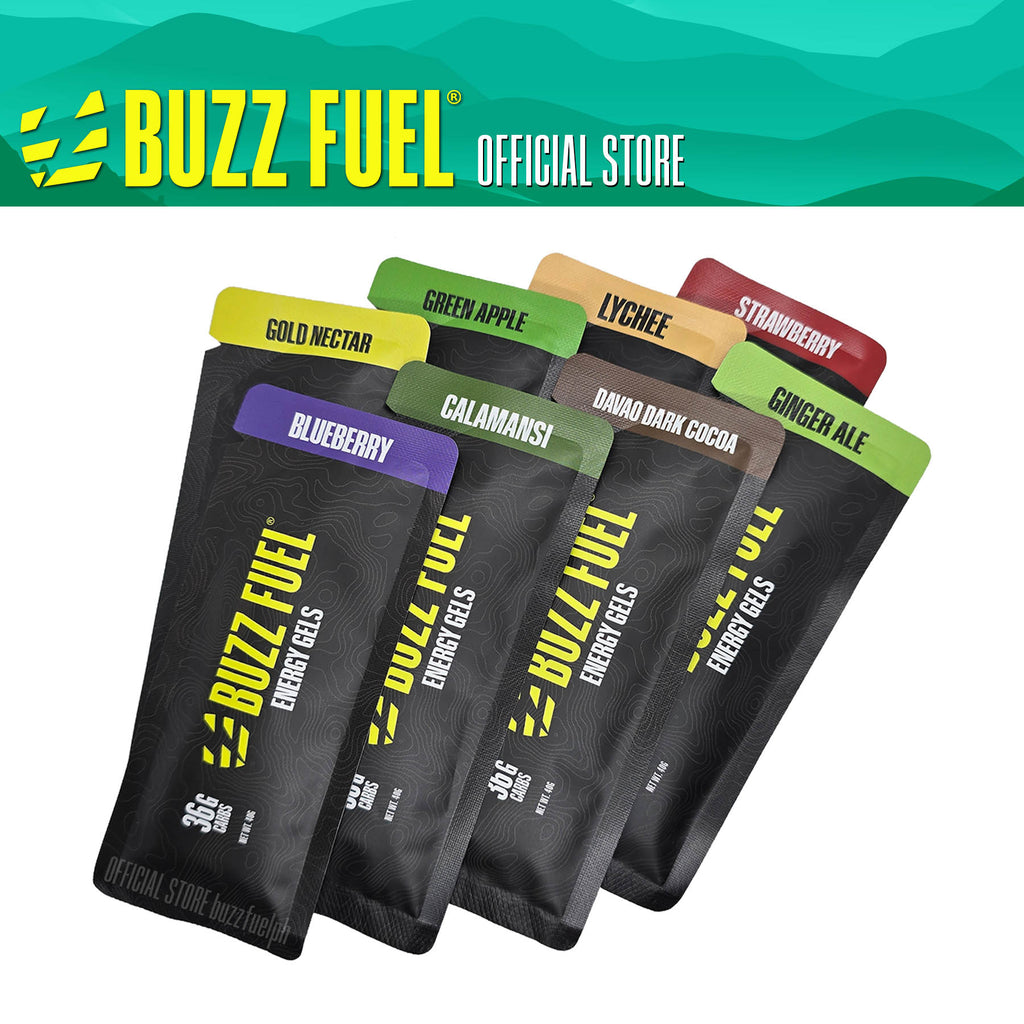 Buzz Fuel Energy Gel Sampler Set - 8 Gels (1 of Each Flavor)